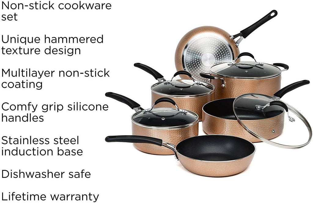Impressions 10 Piece Hammered Cookware Set