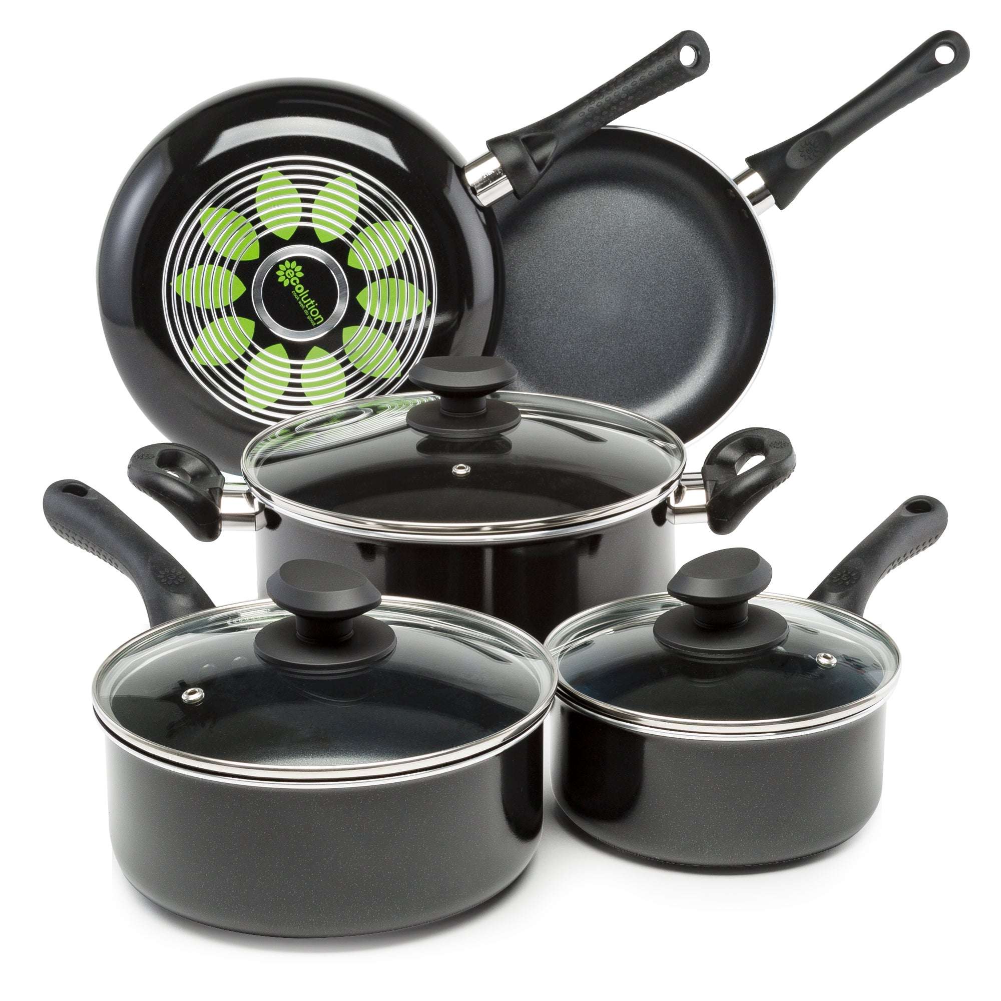 Artistry Non Stick Cookware Set, 8 Piece, Black - Ecolution
