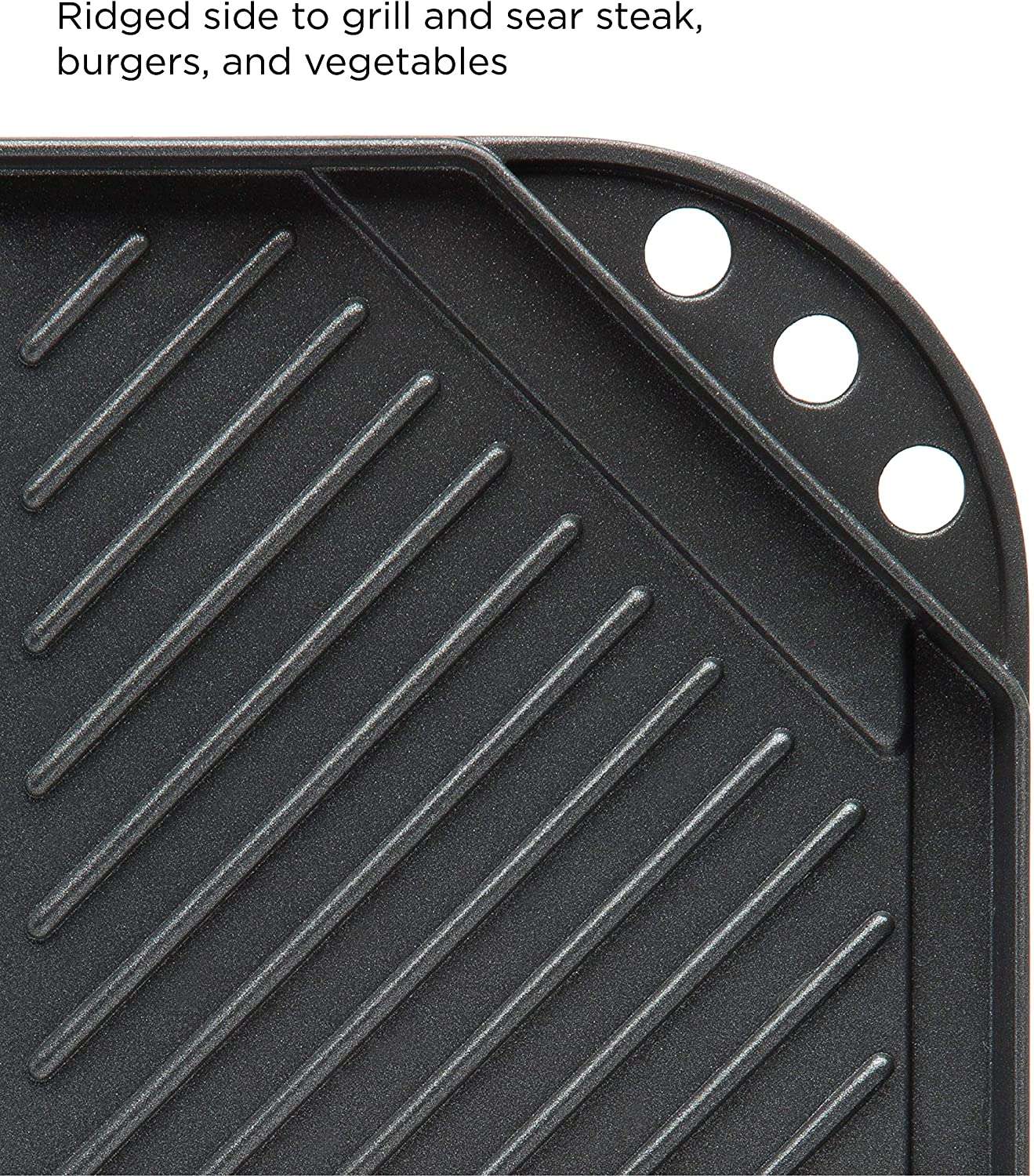 Reversible 19.5” x 11” Grill/Griddle Pan, Non-Stick, Dishwasher Safe - Ecolution