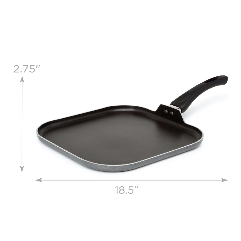 Elements Non-Stick Griddle, 11 Inch, Gray - Ecolution