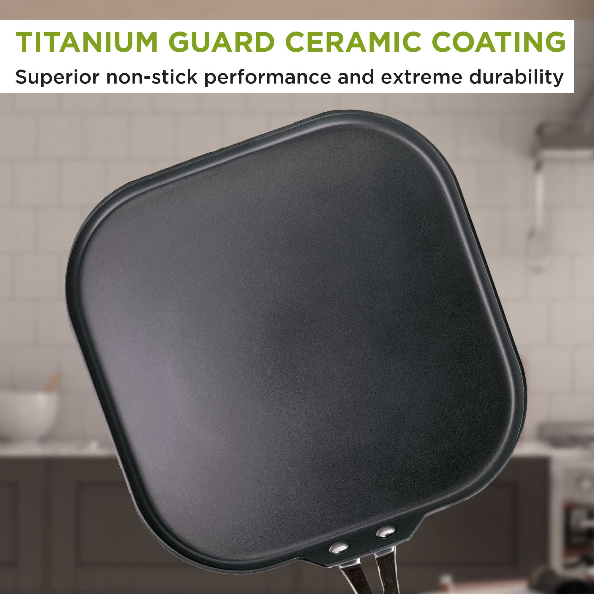 Endure Titanium Guard Non-Stick Griddle Pan, 11 Inch