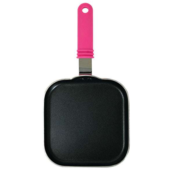 Minis Square Ceramic Griddle, 5 1/2 Inch, Pink - Ecolution